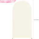 Wokceer 6.6FT Wedding Arch Backdrop Cover Spandex Fitted Ivory Wedding Arch Covers Round Top Chiara Arches Backdrop Cover for Birthday Party Ceremony Banquet Decoration.