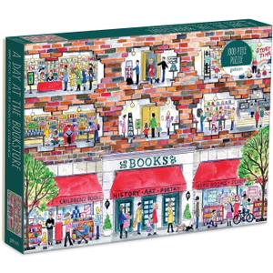 Galison Michael Storrings A Day at The Bookstore 1000 Piece Puzzle from Galison - Beautifully Illustrated Jigsaw Puzzle of a Local Bookstore, 27" x 20" Fun & Challenging, Unique Gift Idea