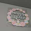 Easter Decorations Wooden Bunny Easter Wreath for Front Door Decor, Bunny Eggs Wood Wreath Decoration, Farmhouse Easter Decoration Welcome Door Wreath for Outdoor Indoor Window Hanging Decor