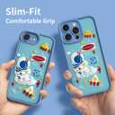 Cute Phone Case for iPhone XR Case Cool Cartoon Astronaut Space Mars Rocket Design Aesthetic Bumper Protective Anti-Slip Shockproof Compatible with iPhone XR Cases
