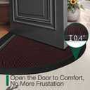 LUMI Half Circle Front Door Mat, 24x36 Red Outdoor Doormat for Entrance, Heavy Duty Rubber Backing, All Weather Waterproof Dirt Trapper, Easy to Clean, Fade Resistant