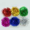 YYCRAFT 18pcs Jumbo Glitter Tinsel Pom Poms Sparkle Balls for DIY Craft,Cat Toys(2 Inch,6 Colors)