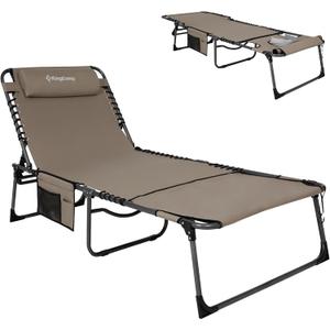 KingCamp Tanning Chair with Face Hole, Lounge Chairs Outdoor Folding Portable Comfy Adjustable 5-Position Lay Flat Foldable Chaise Chaser Lounger for Outside Beach Patio Sun Bathing Pool, Beige KingCamp Tanning Chair with Face Hole, Lounge Chairs Outdoor Folding Portable Comfy Adjustable 5-Position Lay Flat Foldable Chaise Chaser Lounger for Outside Beach Patio Sun Bathing Pool, Beige
