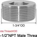 Joywayus Stainless Steel Internal Hex Countersunk Thread Socket Pipe Plug 1-1/2"NPT Male