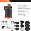 External Canister Filter, Ultra‑Quiet Aquarium Filter with Complete Filter Media, Freshwater & Saltwater for 29‑40 Breeder Fish Tanks (CY‑630)
