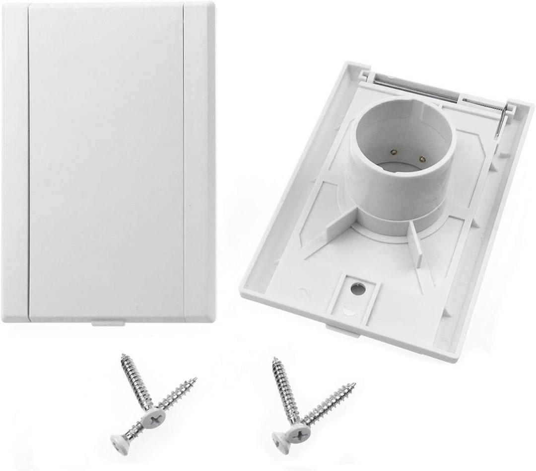 Central Vacuum Inlet Valve, for Nutone Central Vacuum System Installation Parts, White Full Door Inlet Valve Cover - 2 Pack