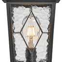 Outdoor Post Lights 16.5 Inch Black Lamp Post Light Fixture Aluminum Column Lighting with Water Ripple Glass E26 Socket Waterproof