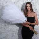 8 Pcs 45 inch Tall Faux Pampas Grass Decor, Large Artificial White Pompous Grass Bulk, Long Fake Pompas for Floor Vase Filler, Wedding, Baby Shower, Home and Boho Decor (White)