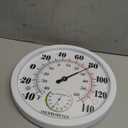 Indoor Outdoor Thermometer Large Waterproof Wall Patio Weather Thermometer No Battery Required Hanging Decor (White)
