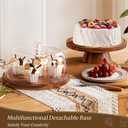 HBlife Cake Stand with Lid (11.4"), Multifunctional Cake Stand with Acrylic Dome, Acacia Wood 6-in-1 Cake Plate Display Stand with Cover for Baking Gifts, Birthday Kitchen Parties, Weddings