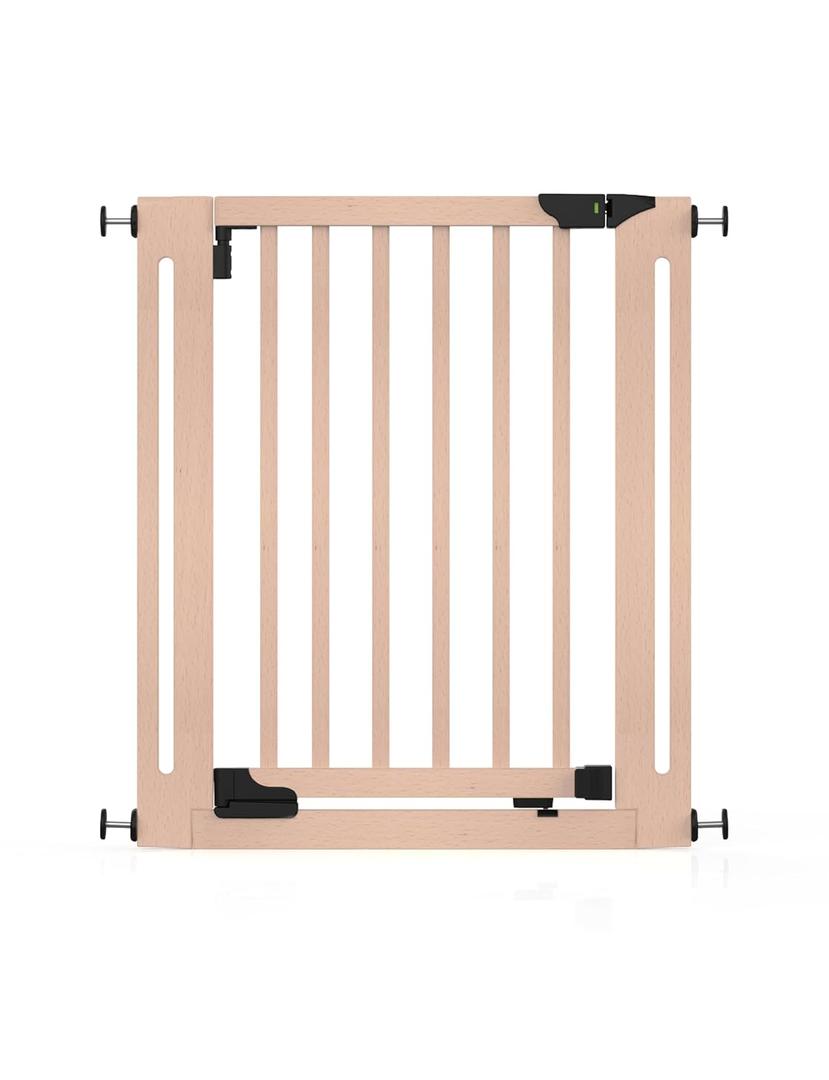 Baby Delight SizeWise Wood Pressure Mounted Safety Gate 27.6"-31.5" | Extra-Wide Passage | Auto-Close Two-Way Opening | Easy Installation | PEFC Certified Beech Wood (28.7" Passage)