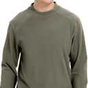 Men's Crewneck Pullover Soft Long Sleeve Thermal Shirts Running Gym Workout Winter Warm Sweatshirt (Black, M)