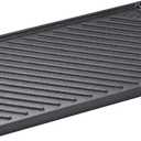 VEVOR Reversible Grill/Griddle, 9.7"x16.7" Pre-Seasoned Cast Iron Griddle, Rectangular Double Burner Griddle Pan, Non-Stick Family Pan Cookware with Handles, Flat Top Plate for BBQ, Gas Grill, Black
