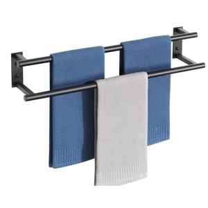 Alise Bath Double Towel Bars Towel Racks for Bathroom,28 Inch Wall Mount Towel Holder Heavy Duty SUS304 Stainless Steel Towel Hanger Towel Rail,Matte Black