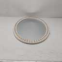 35 x 23 inches Decorative Oval Wood Mirror with Bead, Rustic Farmhouse Circle Mirrors for Wall Decor, Living Room, Entryway, Bathroom Over Sink