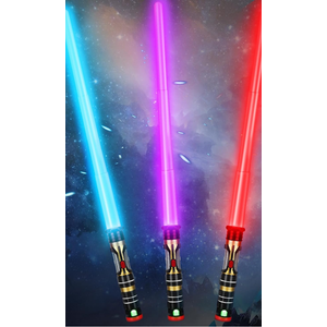 3 Pack Light up Sword Saber with FX Sound (on-Off Control) and Full Retractable Handle, 3 Colors LED Glow in The Dark Toy for Kids Adult