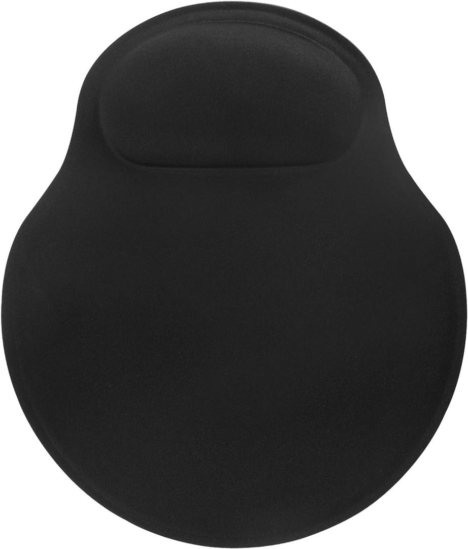 Ergonomic Mouse Pad with Wrist Rest Support, Gel Mouse Pads with Non-Slip Base, Pain Relief Memory Foam Computer Mat, Cute Office Supplies Desk Accessories (Black)