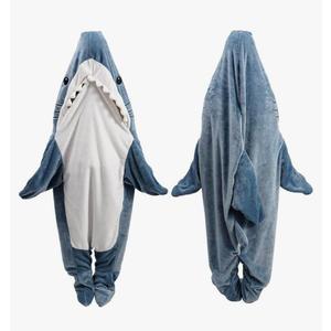 Shark Blanket Hoodie Onesie for Adult & Kid, Wearable Shark Sleeping Bag, Soft Cozy Onesie Costume. M