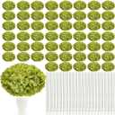 104 PCS Green Hydrangea Artificial Flowers Bulk - Faux Silk Hydrangeas Full Flowers Heads with Stems Lifelike for Wedding Centerpieces Garden Baby Shower Party Decoration