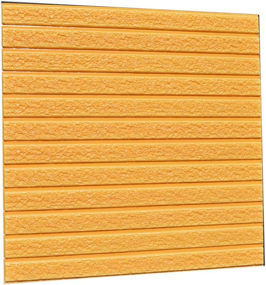 Self Adhesive 3D Felt Wall Panels Acoustic Panels Sound Proof Foam Panels for Walls Peel and Stick XPE Foam Wall Sheets Decorative Wall Panels for Interior.(Yellow,5pcs-60x60CM/23.6x23.6IN)