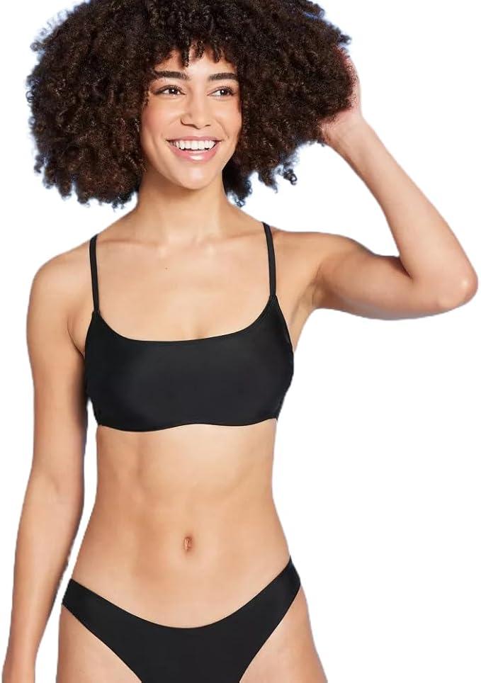 Women's Teen's Bralette Bikini Top - Medium, Black