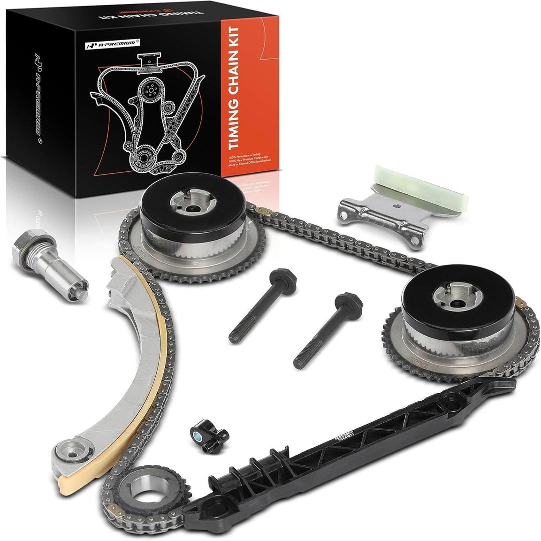 A-Premium Engine Timing Chain Kit W/VVT Sprocket & Tensioner [fits DOHC, 4Cyl 2.2 2.4L] Compatible with Chevy & GMC & Pontiac & Buick, fits Equinox, Malibu, Verano, Impala, G5, LaCrosse, Regal & More