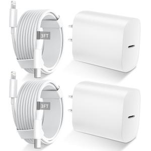 DiHines Phone 14 13 12 11 Fast Charger,3FT Long Fast Charging Lightning Cable with 20W USB C Charger Block for Phone 14/14 Pro Max/13/13 Pro Max/12/12 Pro Max/11/11Pro/XS/Max/XR/X,Pad,White