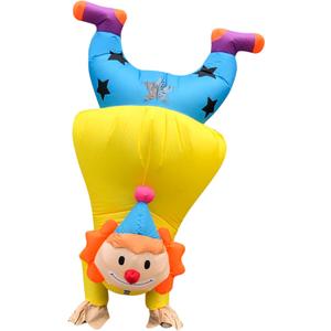 AOGOYO Inflatable Clown Costume Funny Blow up Handstand Clown Costume for Party Carnival Halloween Suit Fancy Dress 4'11 to 6'3