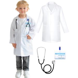 Liberry Doctor Kit for Toddlers 3 4 5 Years Old, Pretend Play Doctor Costume for Kids, Dress Up Nurse Coat with Real Stethoscope for Boys Girls Gift