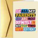 Chenive Funny Birthday Card for Dad Mom, Dad Birthday Card, Mom Birthday Card, Happy Birthday Card for Parents from Kids Son Daughter
