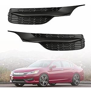 2-Pack Front Bumper Fog Light Cover Driver and Passenger Side Replacement for Accord 2016-2017