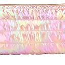 Hiroyuki Iridescent Makeup Bag, 14 inches Cosmetic Bag, Large Capacity Travel-Friendly Pouch (pink)