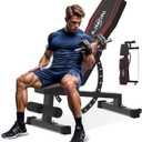 Weight Bench,Adjustable Workout Bench for Home Gym with 1200 LBS,Adjustable Back and Seat Exercise Incline for Full-Body Strength Training