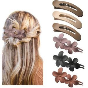 5 PCS Flat Hair Clips, Lay Flat Claw Clips for Women Girls, 2 Styles Non-slip Hair Claws for All Hair Types,Comfortable Flat Clips for Lying and Driving(Matte)