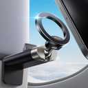 JOYROOM 360 Metal Ball & Titanium Magsafe Airplane Phone Holder, Travel Essentials for Airplane Phone Mount, Universal Travel Phone Holder for Plane, Travel Must Have for iPhone 16 15 14 13 (1 Unit, Black)