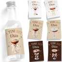 Clabby 48 Pcs a Tini Bit Older Birthday Espresso Martini Label Mini Liquor Bottle Sticker a Tini Bit Older Party Decoration Label Cup Stickers for Birthday Bachelorette Party Decoration(Espresso)