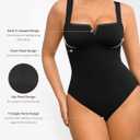FeelinGirl Bodysuit for Women Black Tank Top Tummy Control Slimming Square Neck Bodysuits Going Out Tops Jumpsuits Black XL