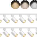VONLUCE 12-Light Track Light Kit with Rails, 3-CCT LED Track Lighting with Rotatable Heads 5ft Power Cord & Plug, Adjustable Modern Ceiling Spotlight for Hallway, White