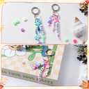 WATINC DIY Keychain Making Crafts Kits, Adjustable Letter Alphabet Beads Strings Keychain Flower Star Bow Shapes Beads Bulk, Bag Charms with Key Ring Supplies Jewelry Accessories Making Kit (942Pcs), small