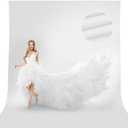 CPLIRIS 10x20ft White Backdrop for Photography, Dual-Size Dual-Pocket Design Photo Booth Background for Portrait Photoshoot, Party and Video with Both Options of 10 feet and 20 feet in Width