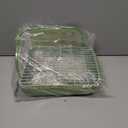 RUBYHOME Rabbit Litter Box Toilet, Plastic Square Cage Box Potty Trainer Corner Litter Bedding Box Pet Pan for Small Animals, Rabbits, Guinea Pigs, Chinchilla, Ferret, Galesaur, 11.4 Inches (Green)