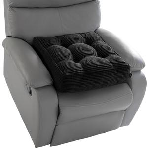 HIGOGOGO Tufted Corduroy Recliner Seat Cushion for Elderly, 20x20x5 Inch Large Square Seat Cushion for Recliner Chair, Floor Pillow, Office Chair, Car, No Pressure on Thighs, Black
