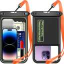 Temdan 2 Pcs Floating Waterproof Phone Pouch,[Up to 10" Large] Universal IPX8 Waterproof Cell Phone Dry Bag with Lanyard for iPhone 16 Pro Max/16E/15/14/13/12/11,Galaxy S25 Ultra/S24/S23 for Vacation
