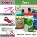 11 Pack Chip Clips Food Bag Clips for Food Packages Chips Storage Bags Heavy Duty Snack Kitchen Potato (3 Large, 6 Small & 2 Round, Bright Style)