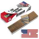 Single Edge Razor Blades, 100 Pack, Made in the USA, Industrial Razor Blades, Scraper Refills, Box Cutter, Paint Scraper, Safety Straight Edge Razor Blades