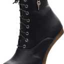 JiaLuoWei Women Ankle Boots, 7inch High Heel New Fancy Pony Play Boot Fetish Ankle Platform Boots 11, Black Gold