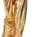 SIAEAMRG Womens Shiny Metallic High Waist Stretchy Jogger Pants, Wet Look Hip Hop Club Wear Holographic Trousers Sweatpant