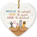 4 x Animal Rescue Gifts 2025 - Indoor Christmas Decorations, Pet Ornaments for Christmas Tree, Ceramic Pet Ornament, Veterinarian Gifts for Women, Men, Friends, Car Hanging Ornament