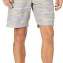 Amazon Essentials Mens 9" Swim Trunks with Mesh Lining, Pockets, Drawstring Closure (X-Small, Grey Stripe)