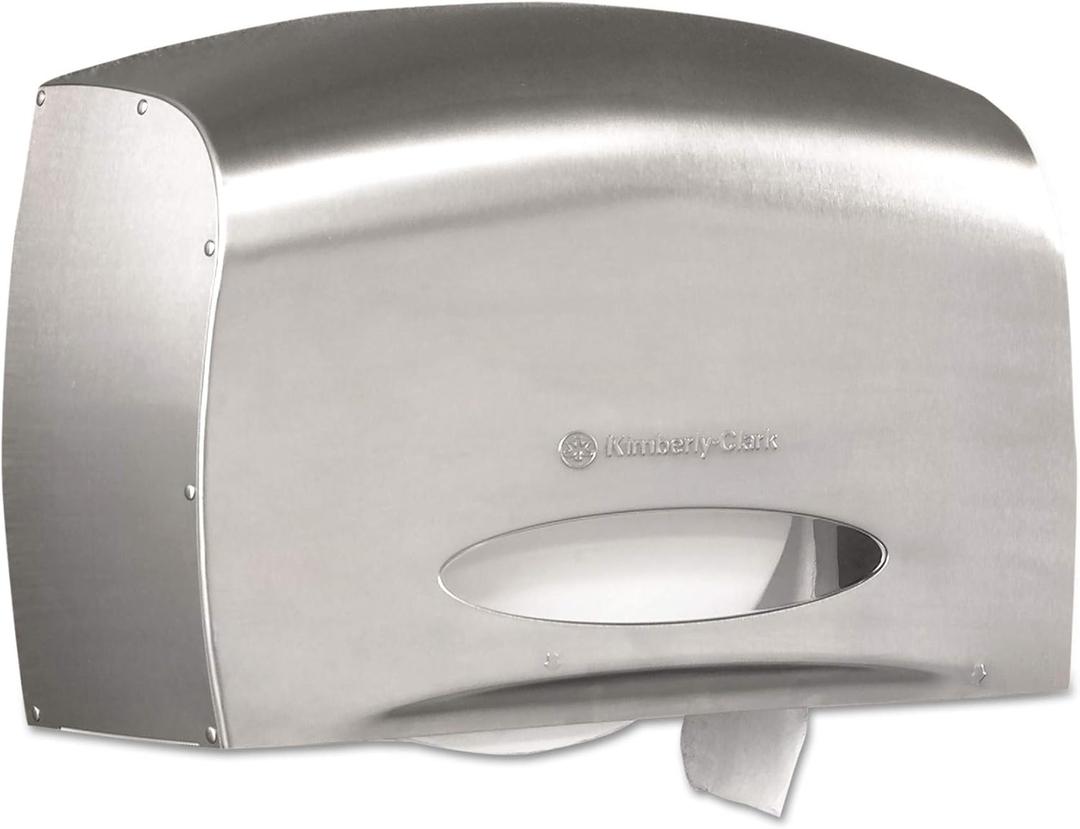 Scott Professional Pro Coreless Jumbo Roll Toilet Paper Dispenser (09601), Stainless Steel, with Stub, 14.25"x9.75"x6.00" (Qty 1)
